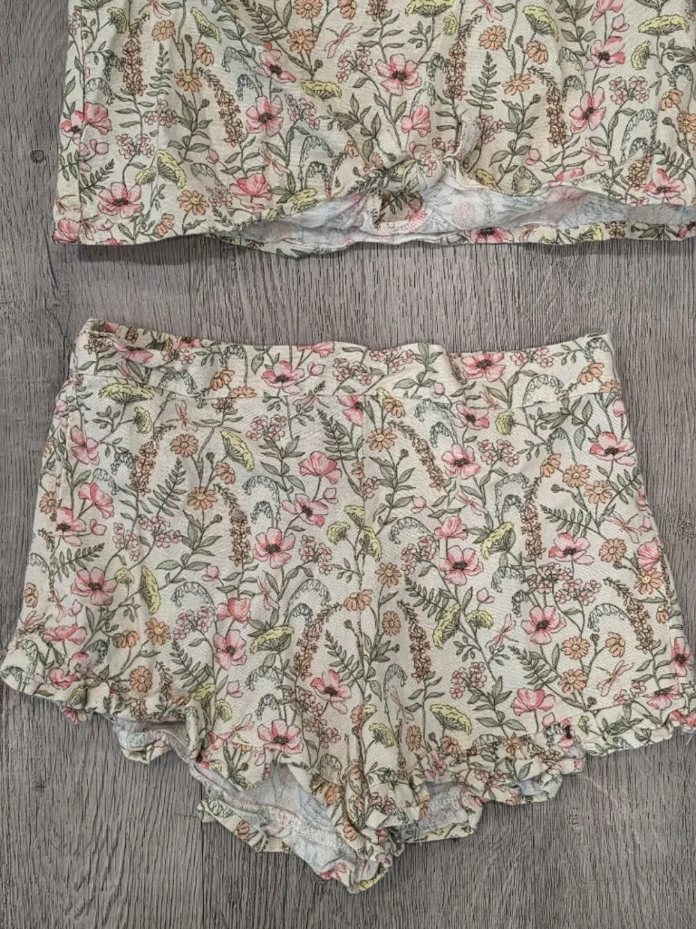 Vince Camuto Floral Off-Shoulder Top & Shorts Set Girls Size 10 Spring/Summer